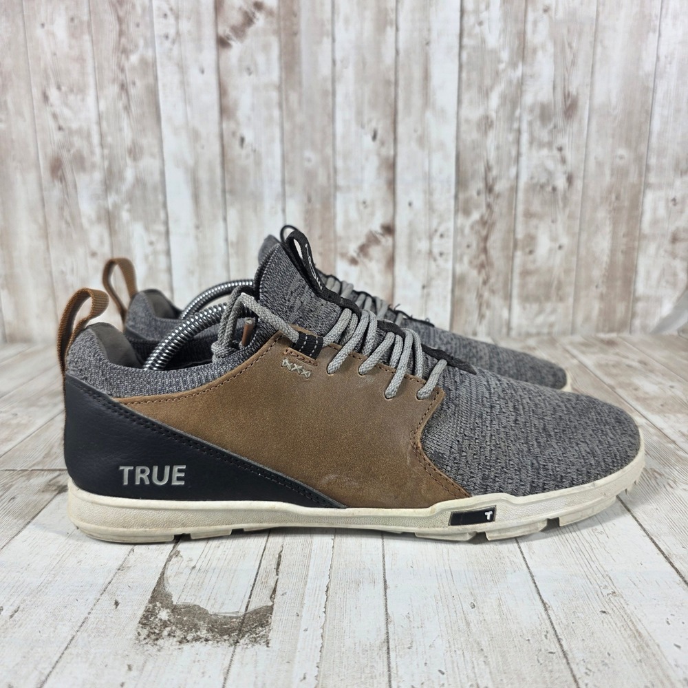 True Linkswear Mens Knit Hybrid Spikeless Golf Shoes Gray Brown Black Size 11.5